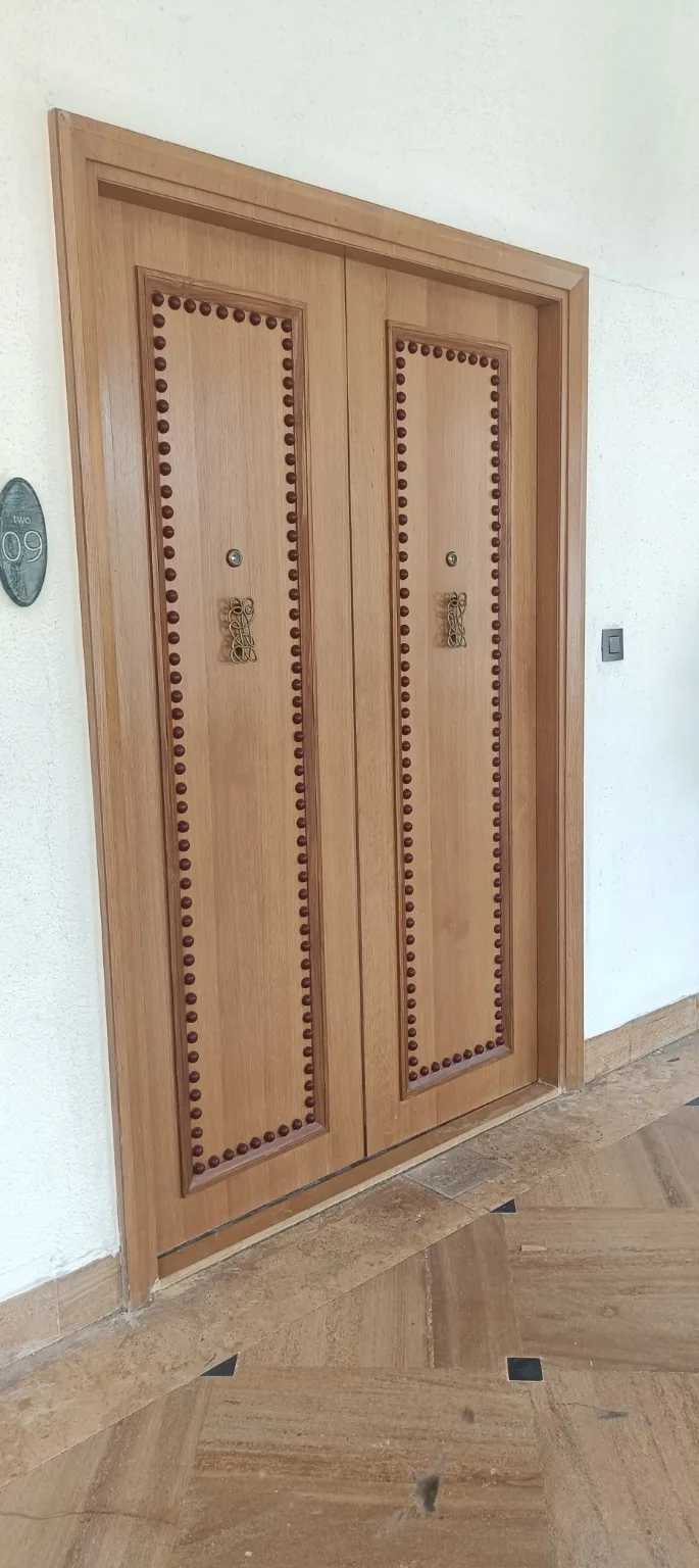 Premium wooden door polish and finishing work